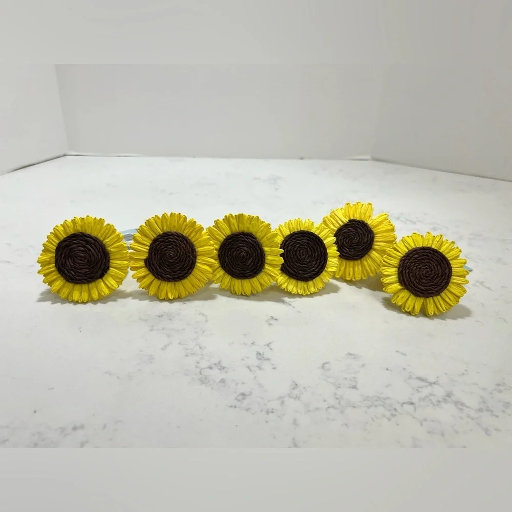 Sunflower Napkin Rings set 6